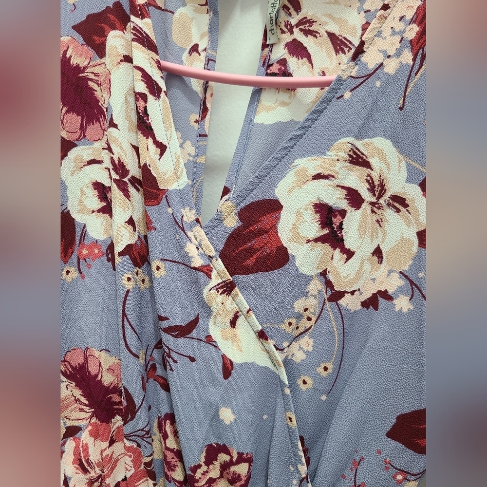 Powder blue floral choker dress​ - Picture 6 of 6